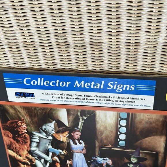 Vintage Wizard of Oz Tin Sign Plaque Dorothy Witch Melting KMart 1990's - Picture 5 of 8